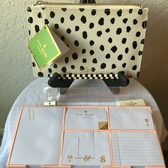 Kate Spade: Pencil Pouch & Strike Gold Sticky Note Set-Lot of 7 - Picture 14 of 16